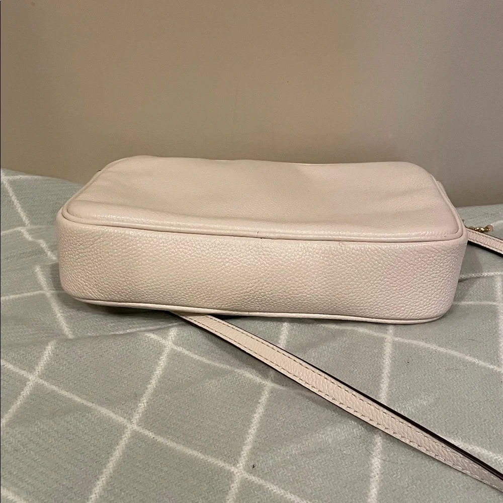 Michael Kors Cream Pebbled Leather Logo Crossbody Bag - Picture 3 of 7